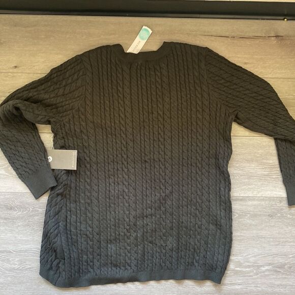 The Evolution Cyrus Aneesa Cable Knit Asymmetric HemSweater Olive Stitch Fix Nwt - Picture 6 of 6